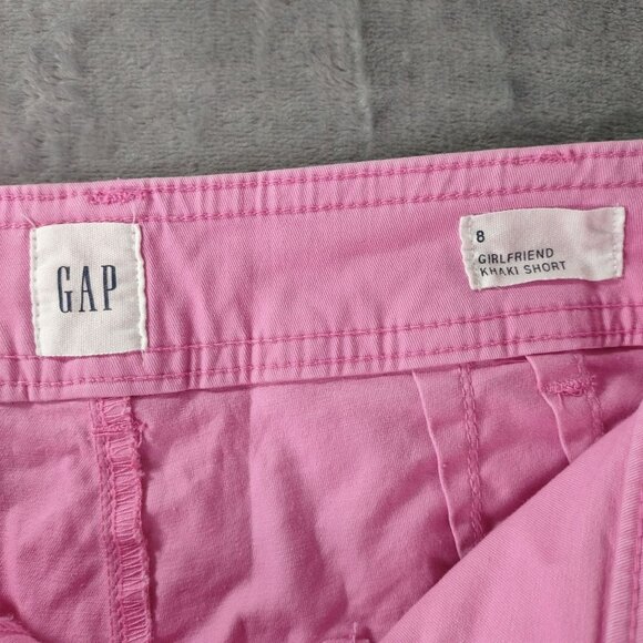 GAP Womens Pink Khaki Shorts 8 Girlfriend Fit Mid Rise‎ Casual Summer Classic - Picture 2 of 10